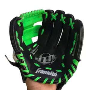 Franklin RTP 24850-9" Black and Lime Green Youth Kids Glove